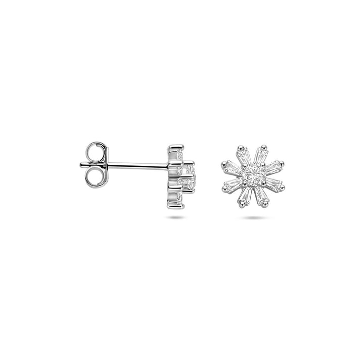 Zilveren oorknopjes met zirkonia – gerhodineerd 925 zilver