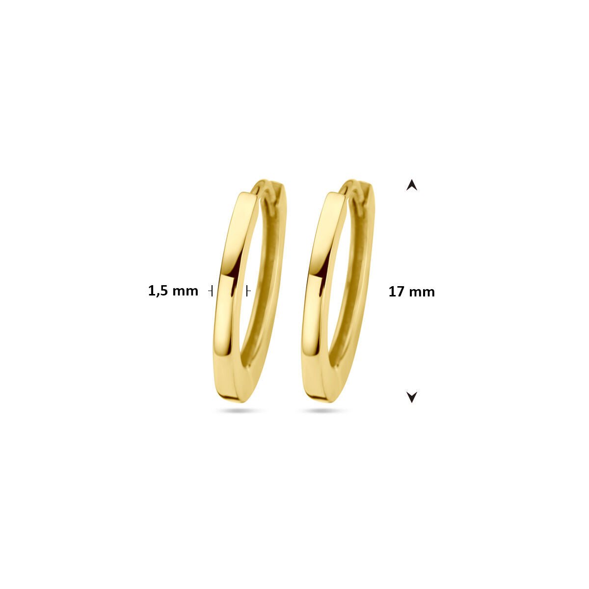 Créoles en or jaune 14k – 17 mm