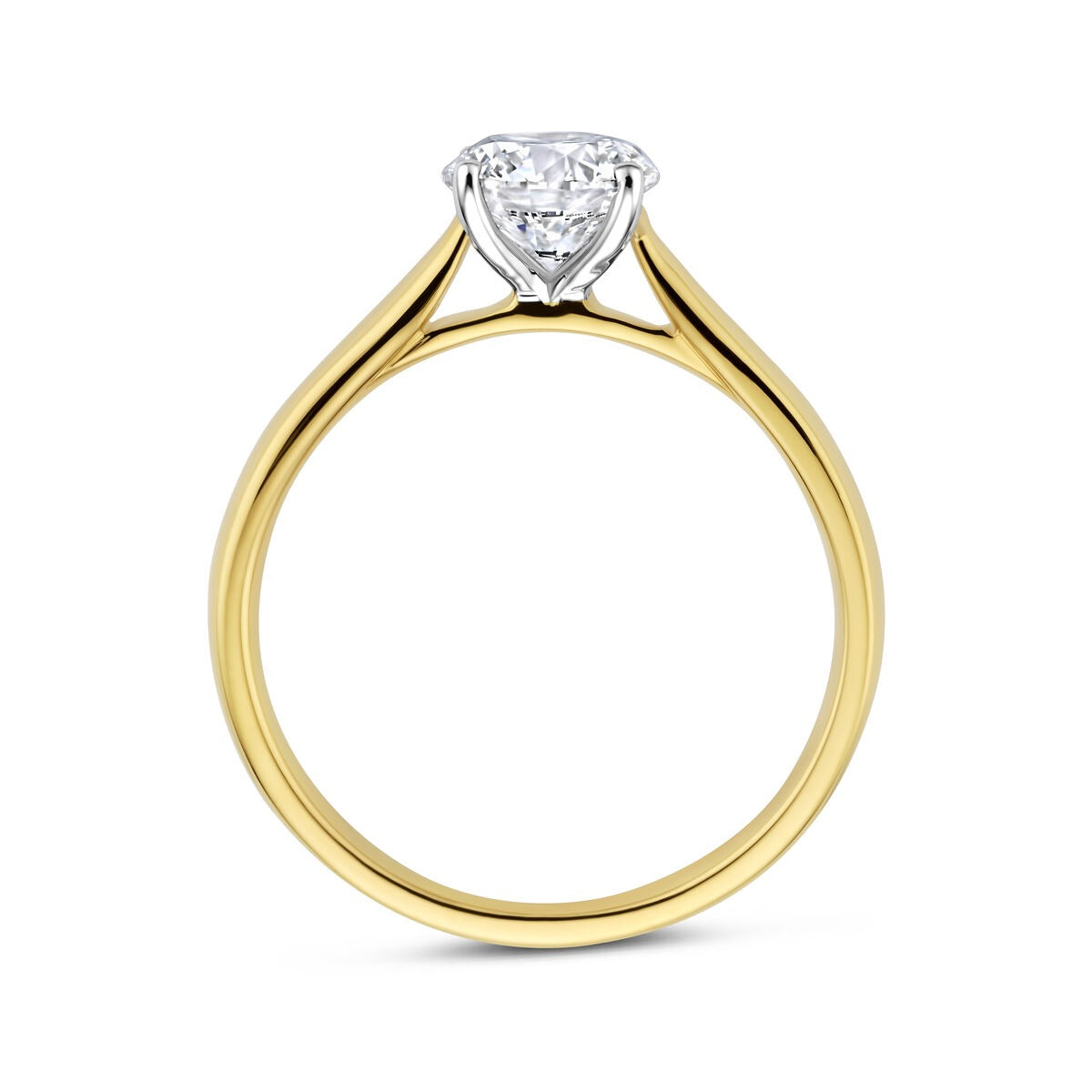 Bague pour femme en or bicolore 14k avec diamant lab grown de 1,00 ct – incluant certificat