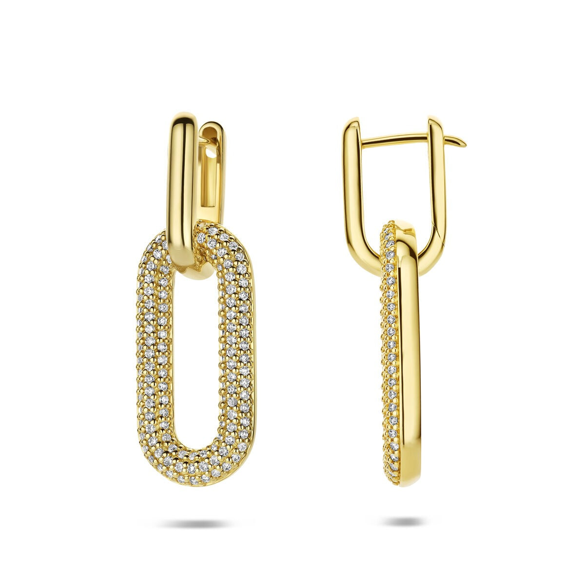 créoles en or jaune 14k avec diamant