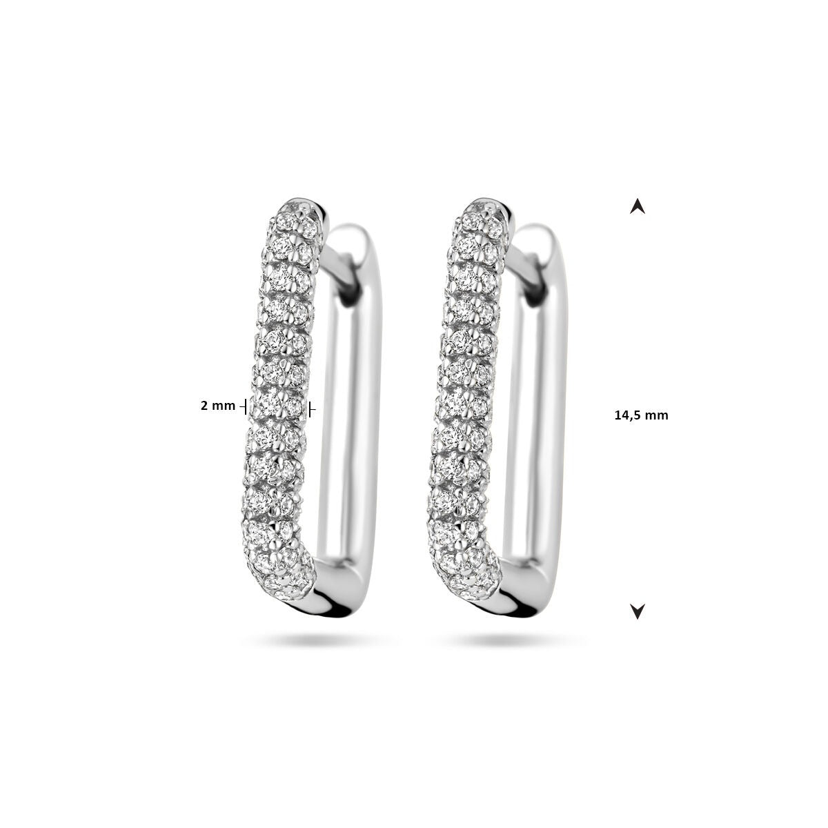 Créoles en argent avec zircone – rhodié argent 925