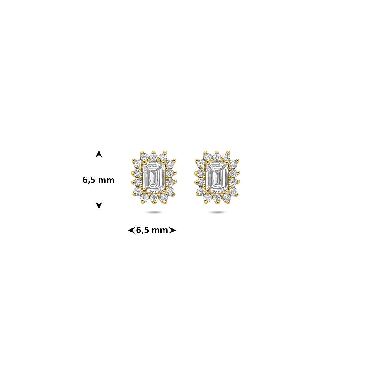 Puces d'oreilles en or jaune 14k avec diamant cultivé en laboratoire