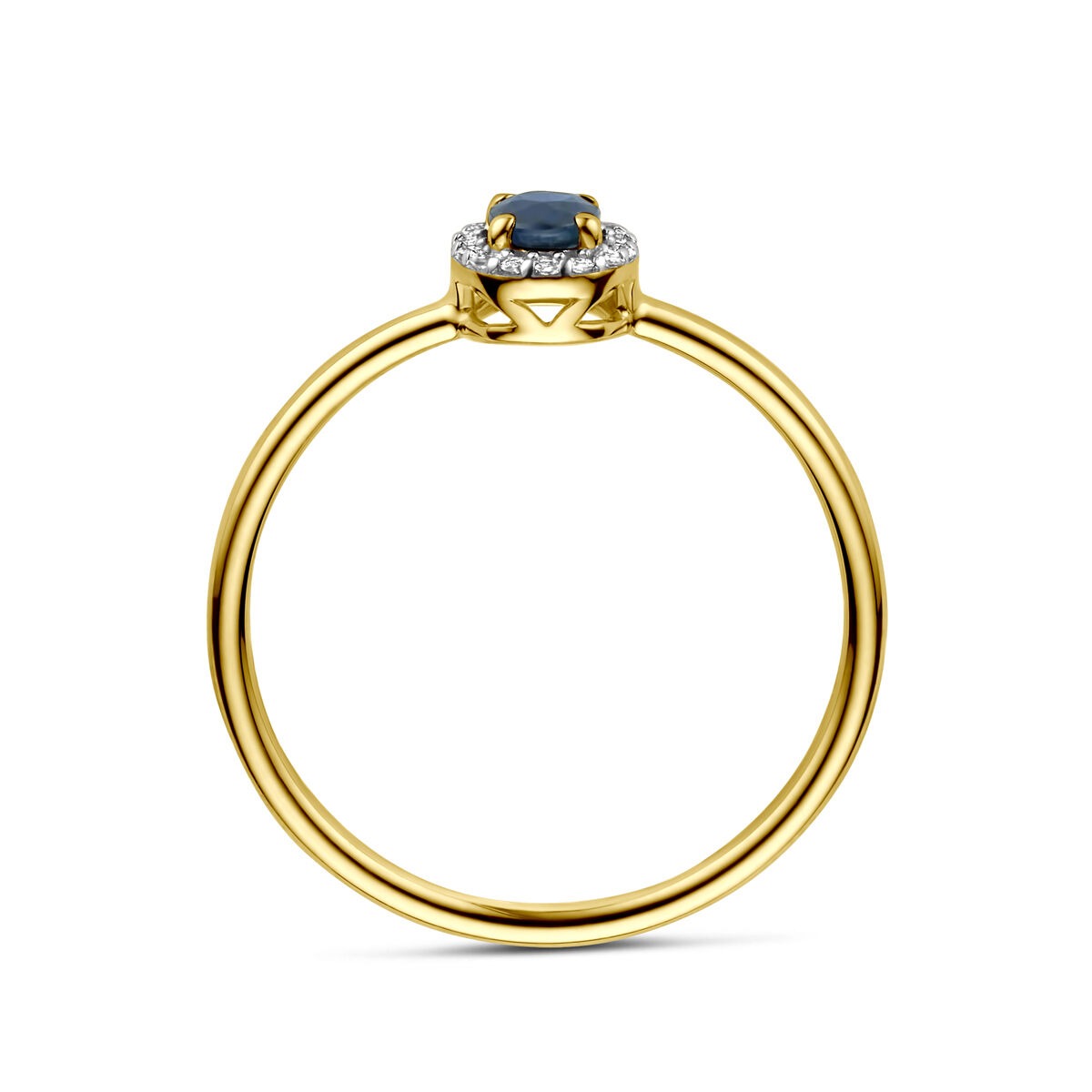 Bague en or avec saphir et diamant – 14k