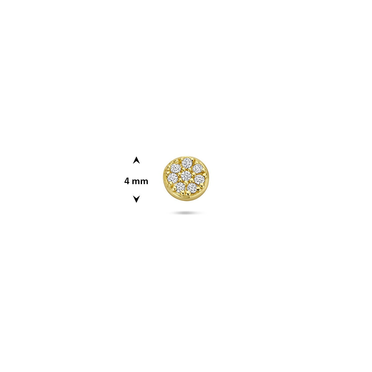 Piercing plaqué or argent à dos plat avec zircone