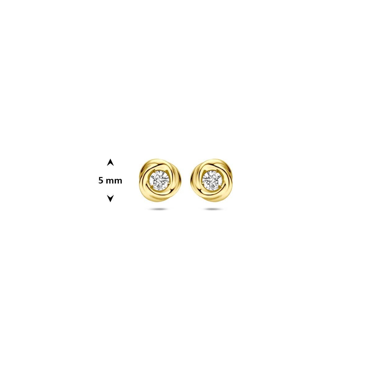 Puces d'oreilles en or jaune 14k avec diamant cultivé en laboratoire
