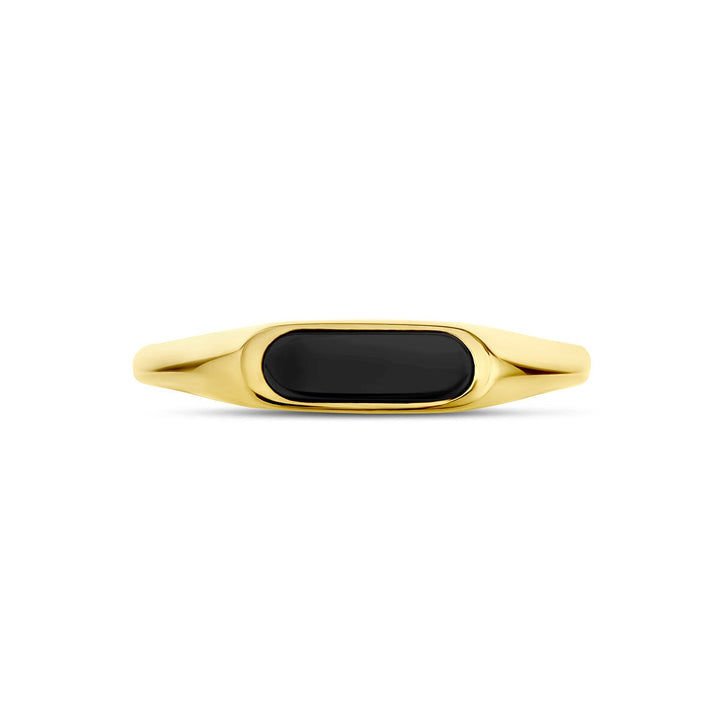 9k Geelgouden ring met onyx