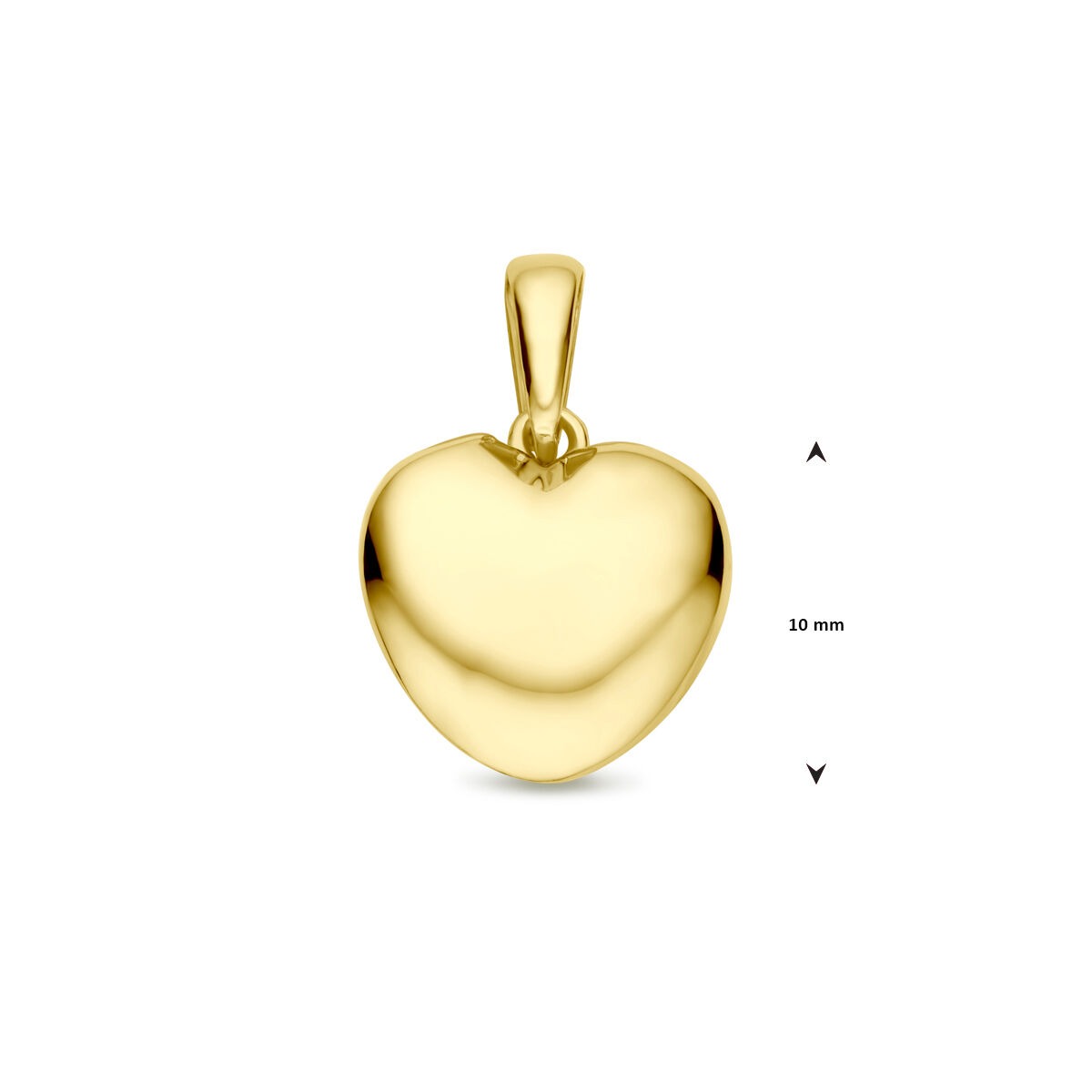 pendentif en or jaune en forme de cœur – symbole d'amour et d'élégance