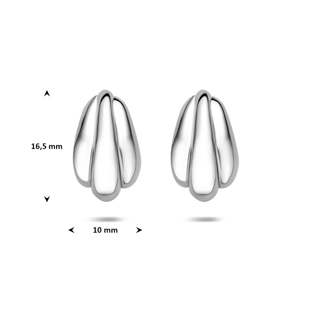 Boucles d'oreilles en argent 925 rhodiées 16,5 x 10 mm