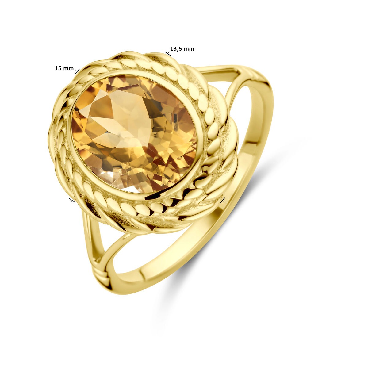 Bague en or 14k avec citrine – taille briolette