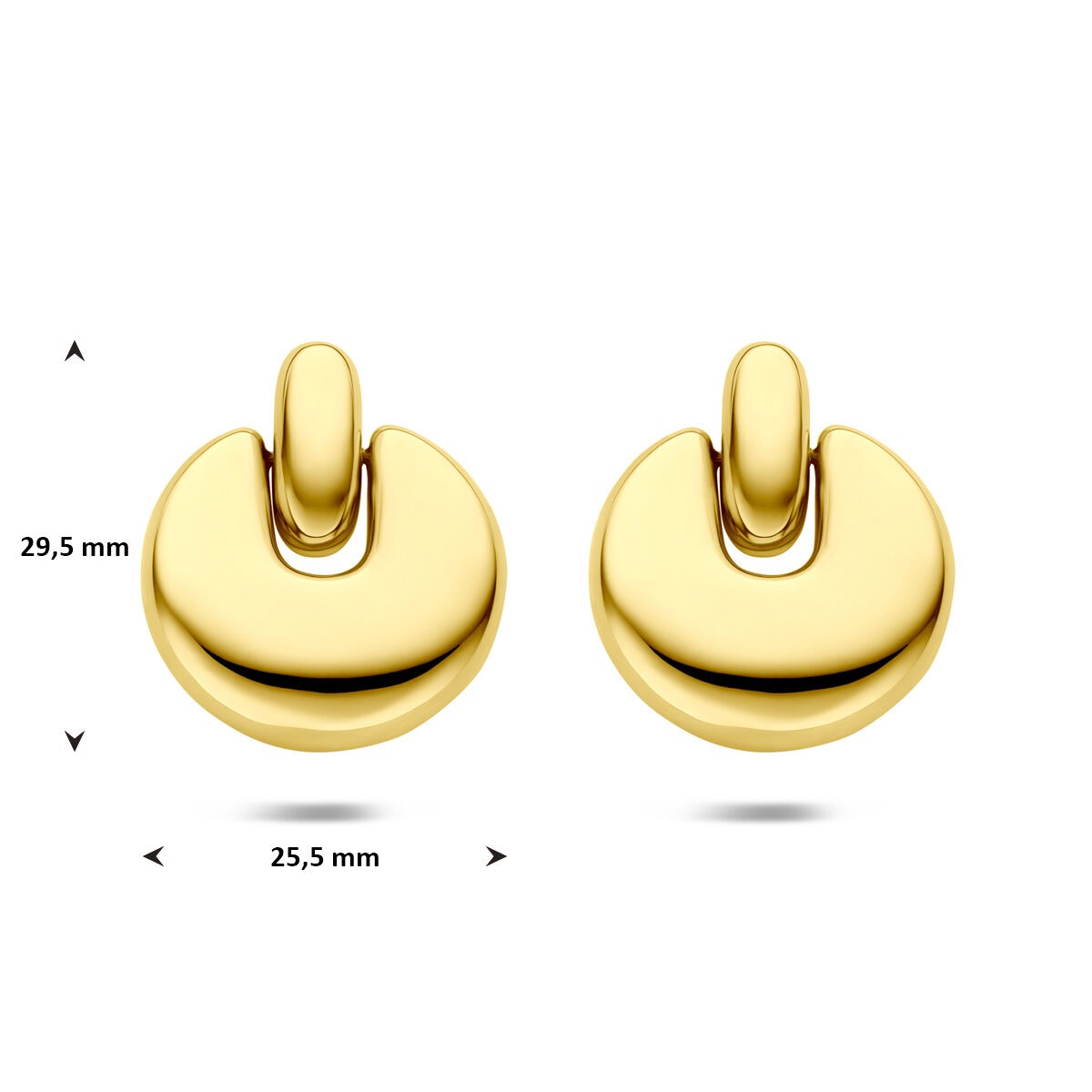 Boucles d'oreilles pour femme en acier de couleur jaune avec plaquage ionique 29,5 mm