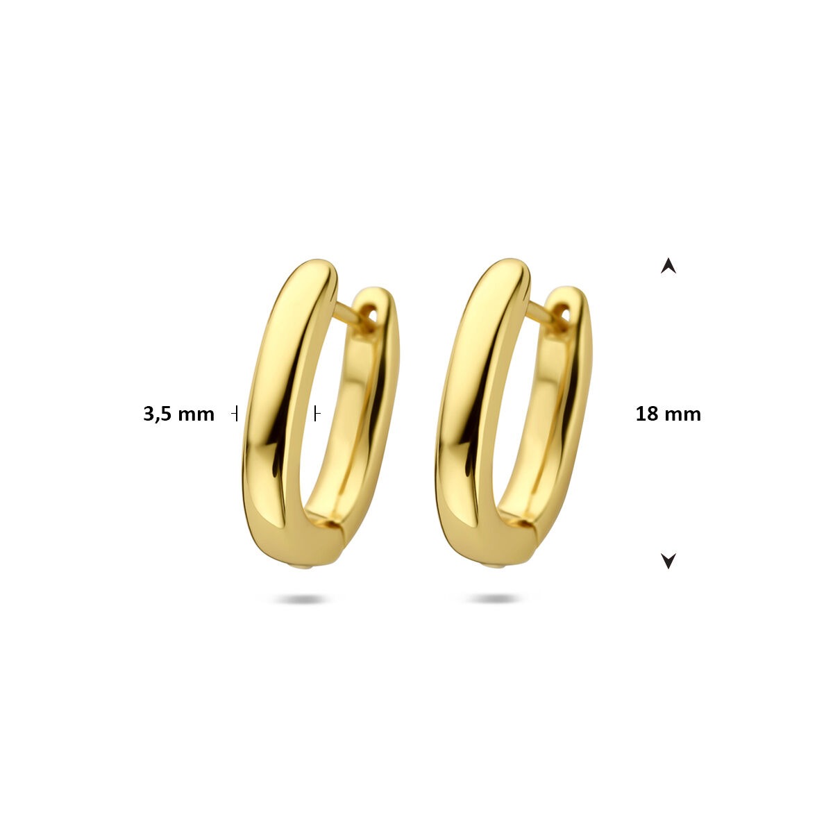 Créoles en argent plaqué or – forme classique en éclat doré