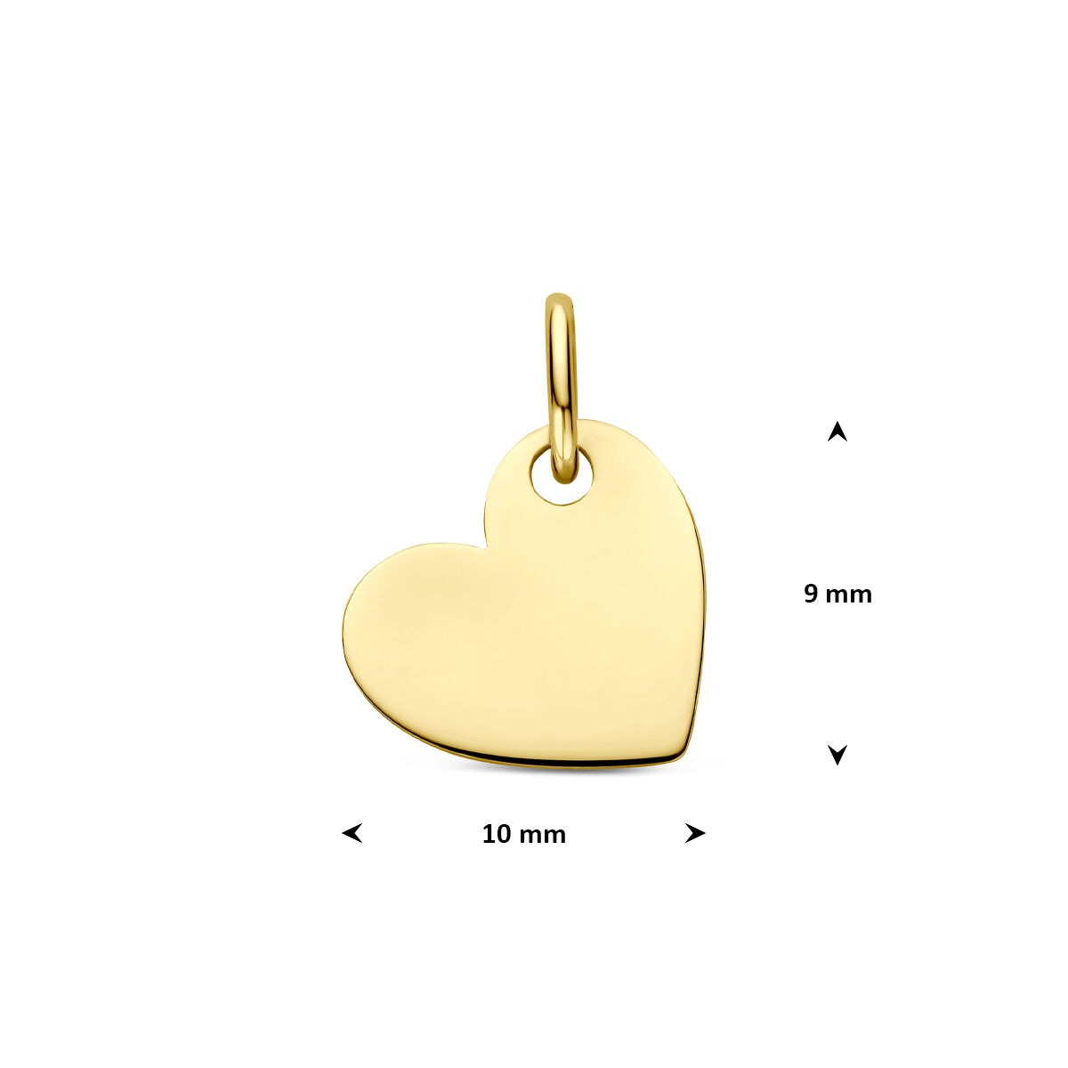Collier en or jaune 14k avec pendentif en forme de cœur