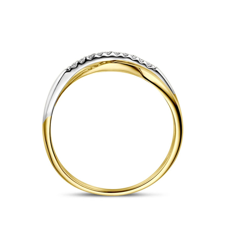 14k Bicolor gouden ring met diamant
