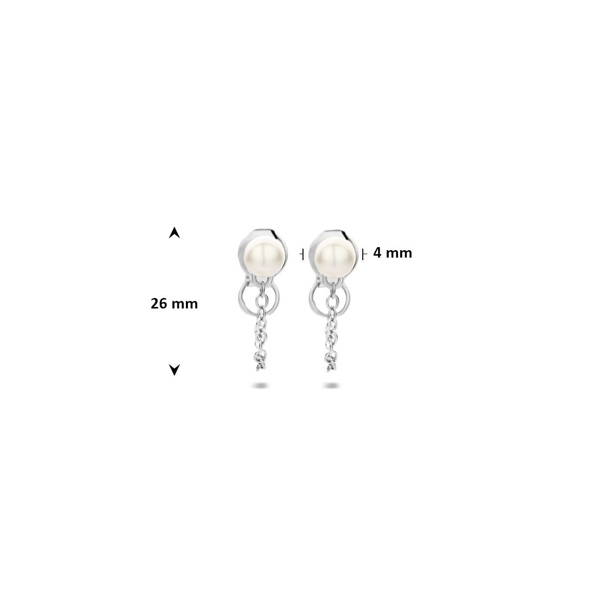 Boucles d'oreilles en argent avec perle – rhodié argent 925