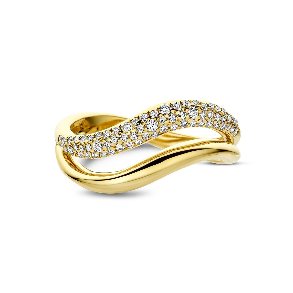 Bague en or jaune 14k avec diamant 0.32ct