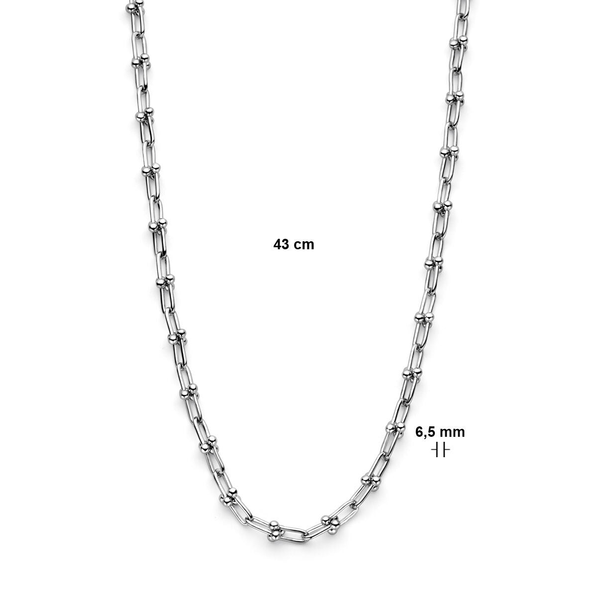 Collier en argent avec maille fantaisie – rhodié argent 925