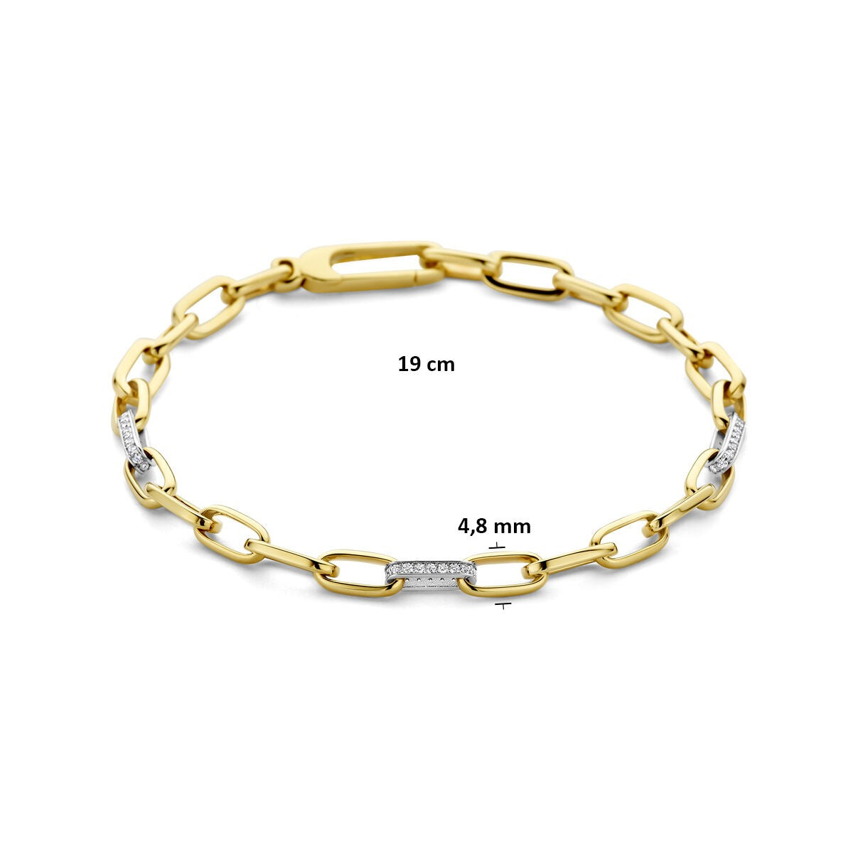 Bracelet bicolore avec diamant – or jaune et or blanc 14k