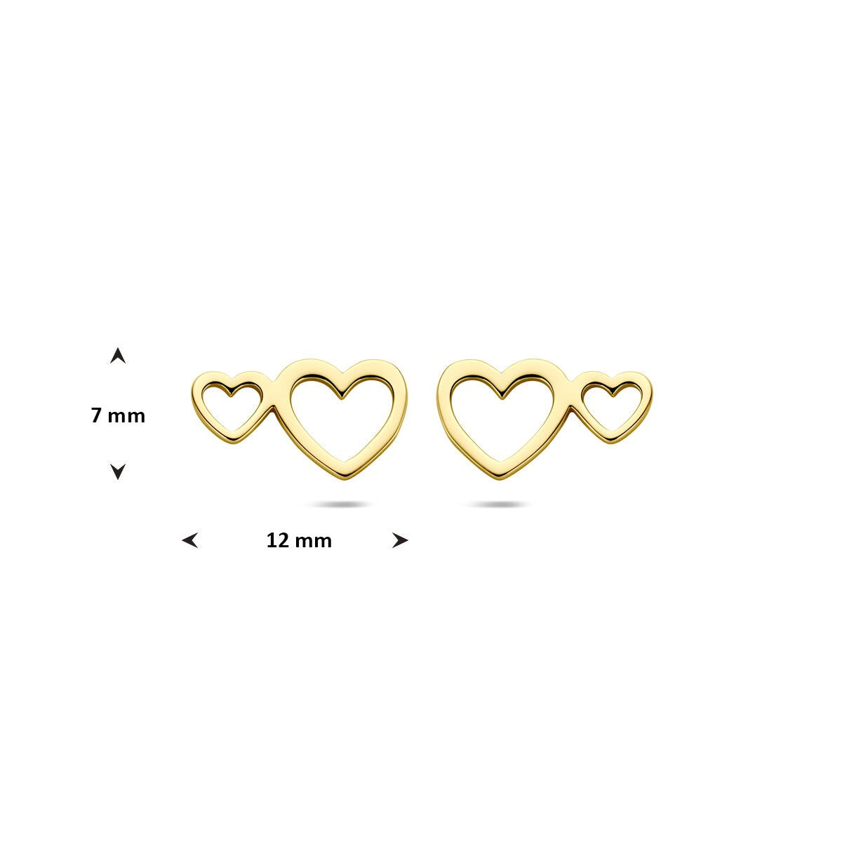 Puces d'oreilles plaqué argent avec cœurs