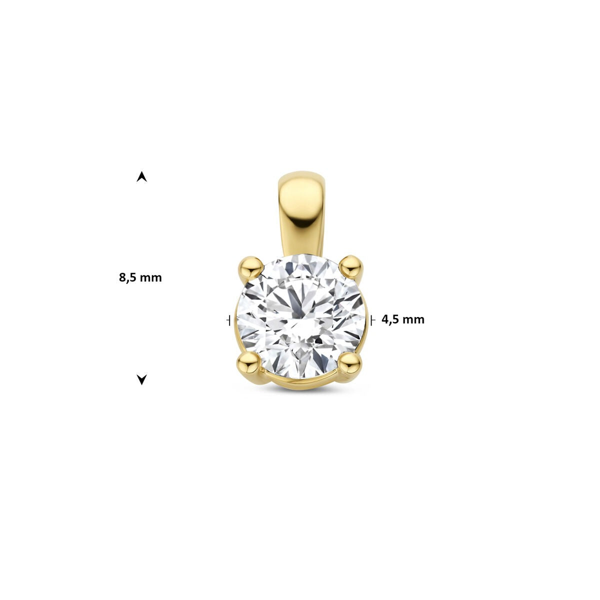pendentif en or jaune 14k avec diamant cultivé en laboratoire – 0.25 ct taille brillant