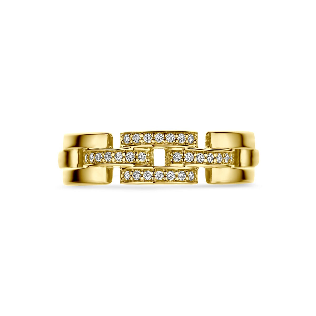 bague en or jaune 14k avec diamant
