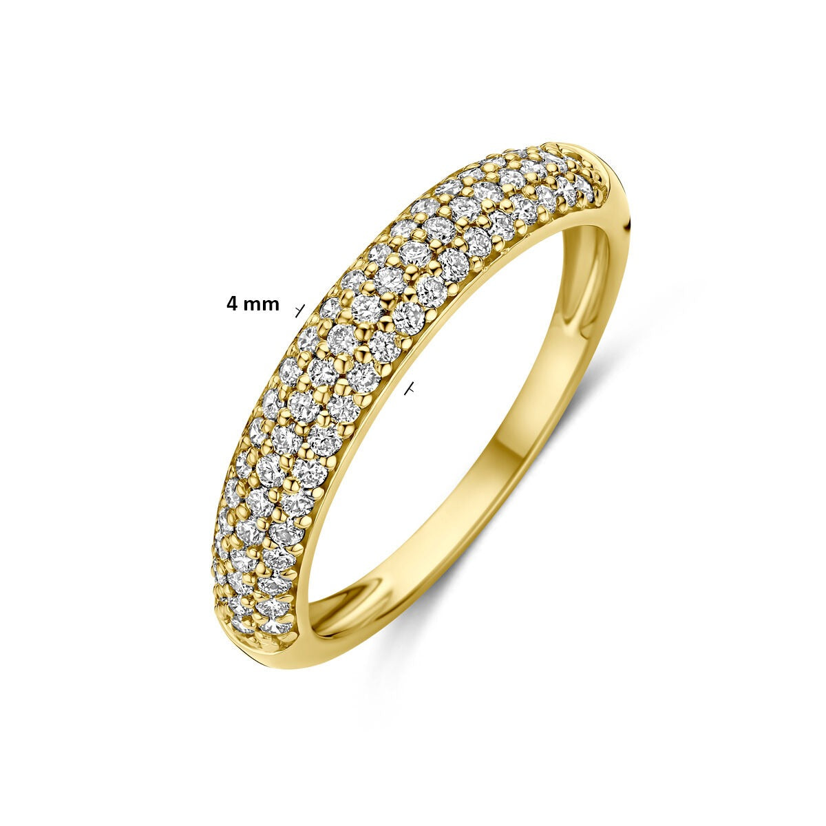Bague en or jaune 14k avec diamant cultivé en laboratoire