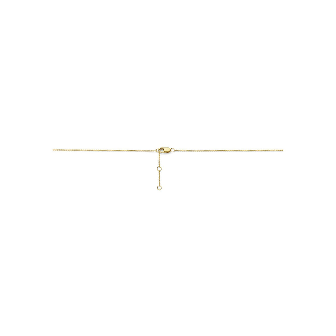 14k geelgouden collier met hartje en diamant – symbool van liefde