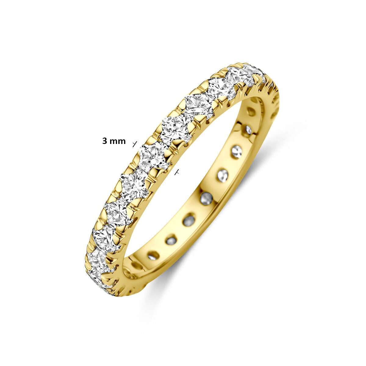 Bague en or jaune 14k avec diamant cultivé en laboratoire