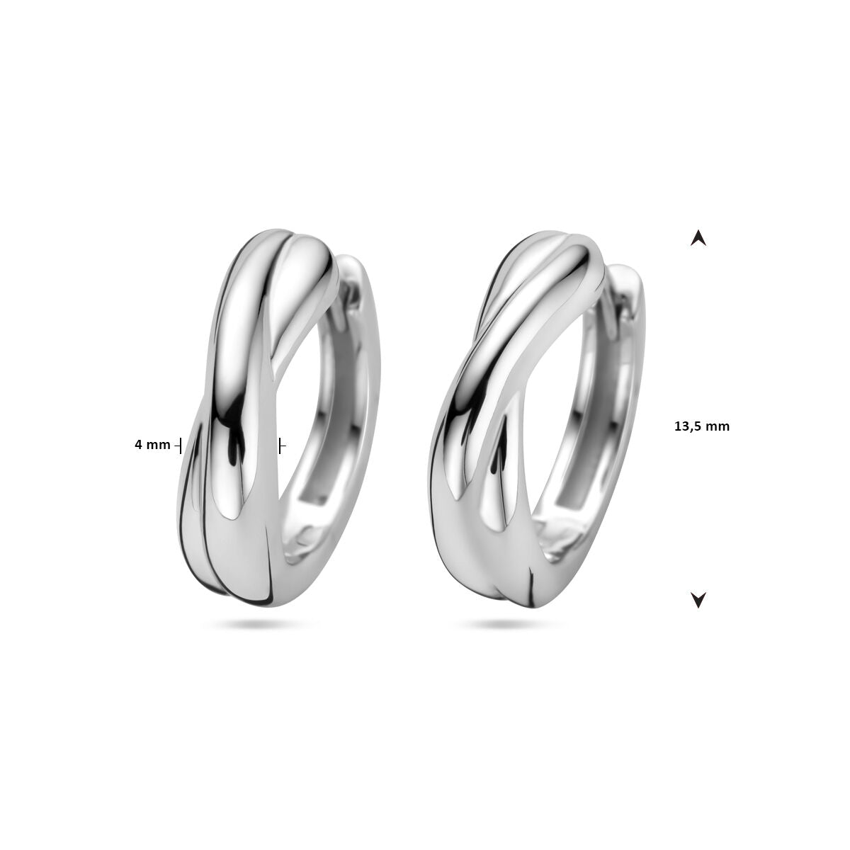 Créoles rhodiées en argent 925 – 13.5 mm