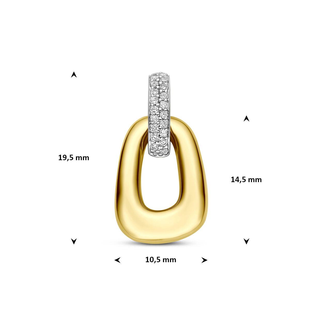 pendentif en or bicolore 14k avec diamant 0,07 ct