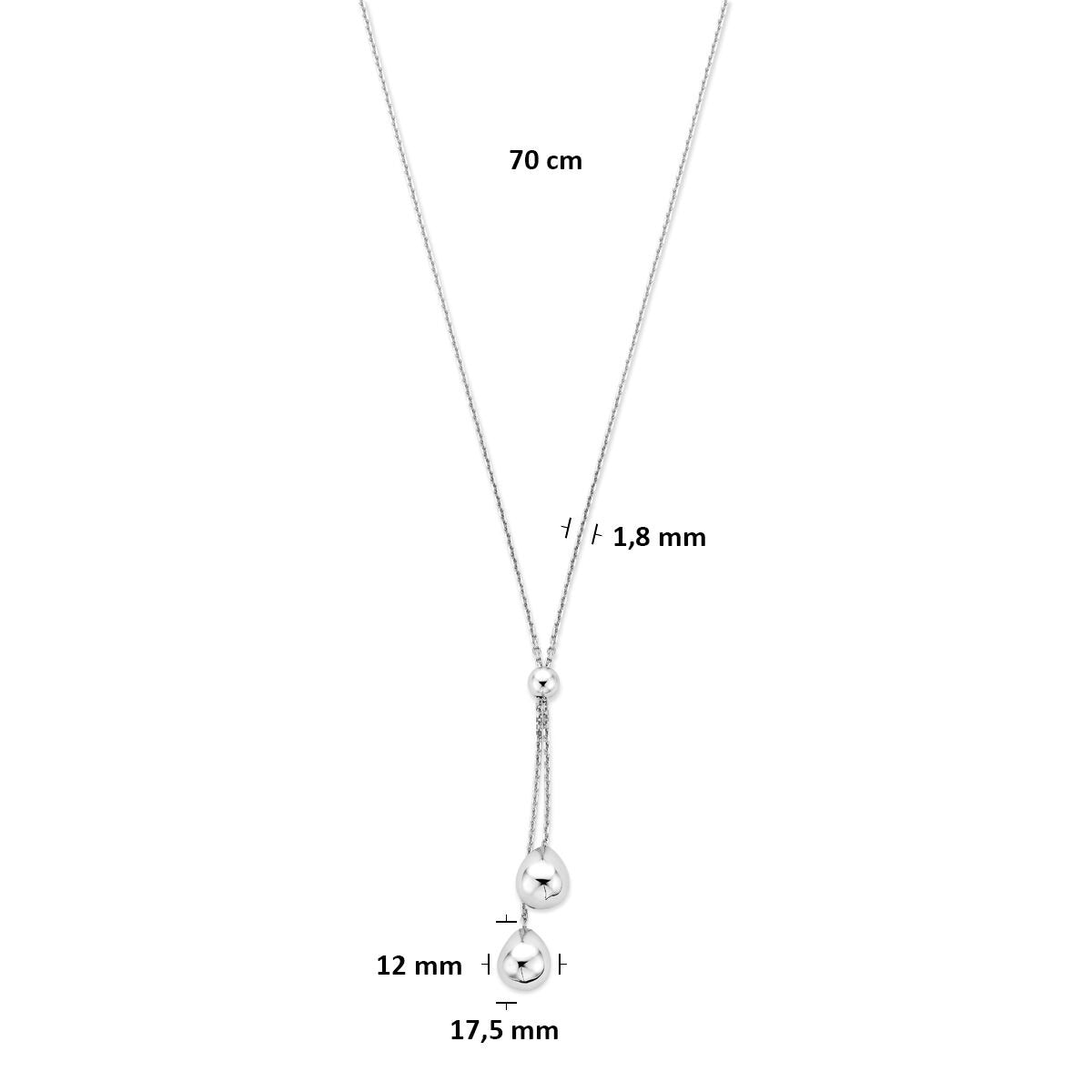 Collier y en argent 925 avec billes