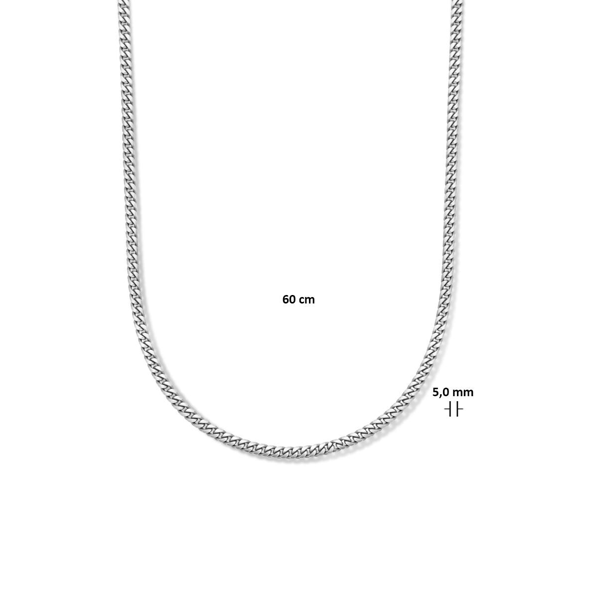 Collier pour homme en argent oxydé – gourmette taillée 5mm