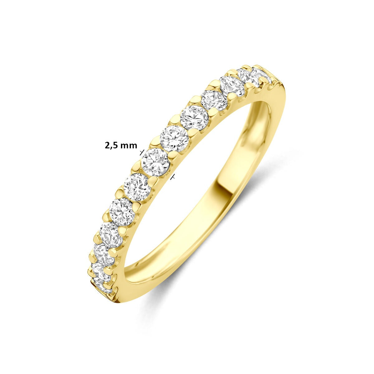 Bague en or jaune 14k avec diamant de culture de 0,50 ct