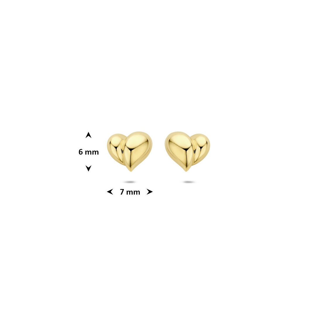 14k Geelgouden Hartjes Oorknoppen