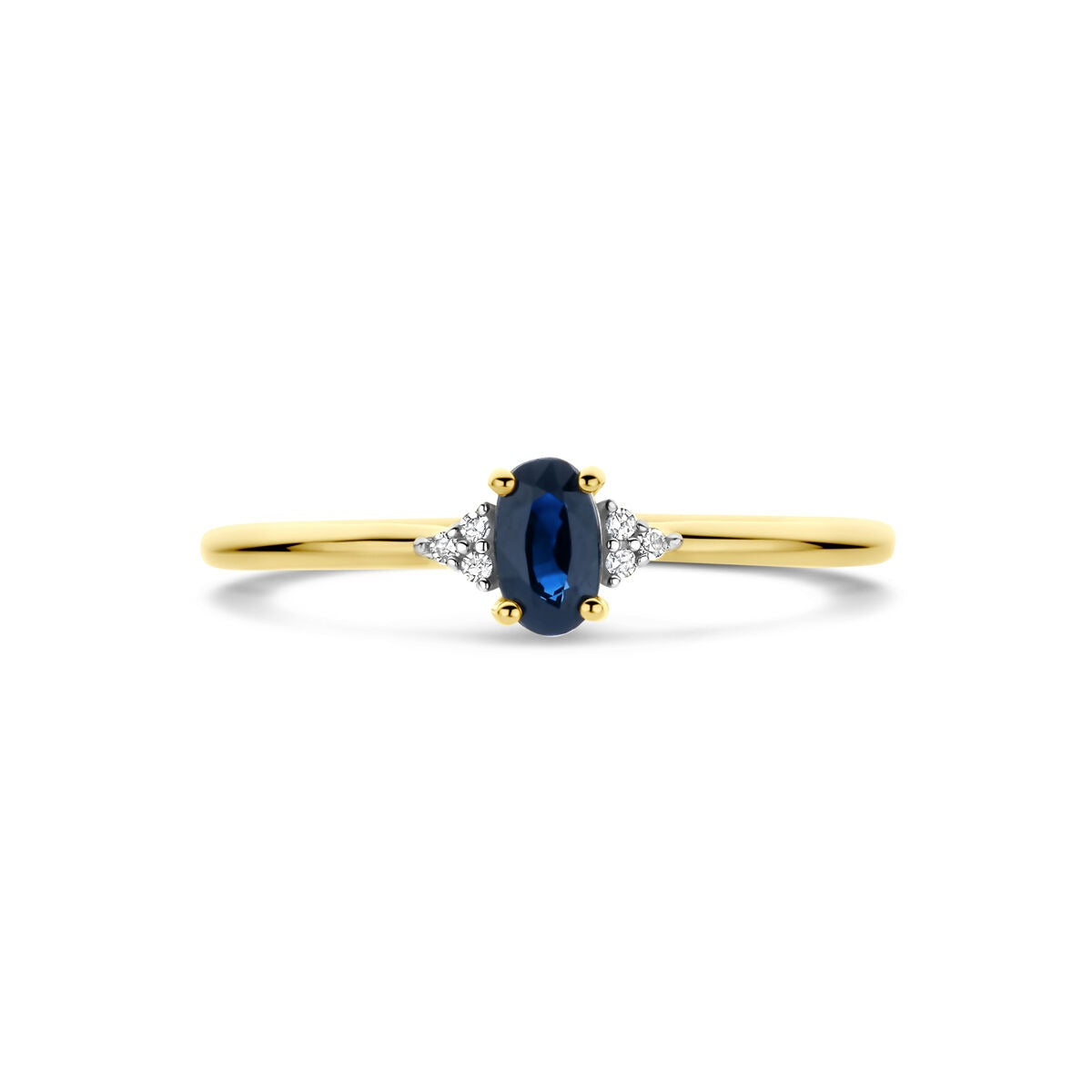Bague en or avec saphir et diamant – 14k