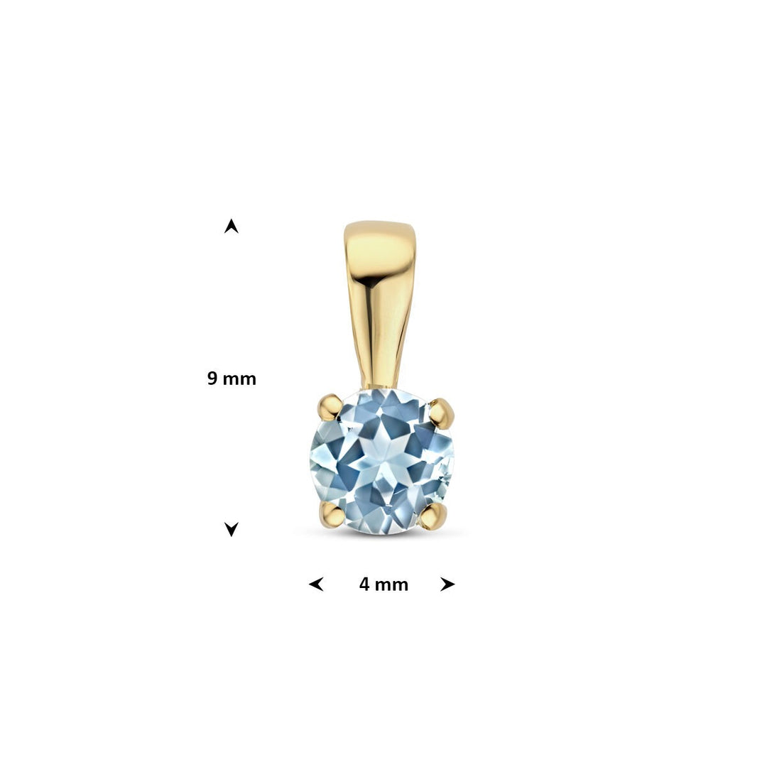 14k Geelgouden Hanger met Blauwe Topaas