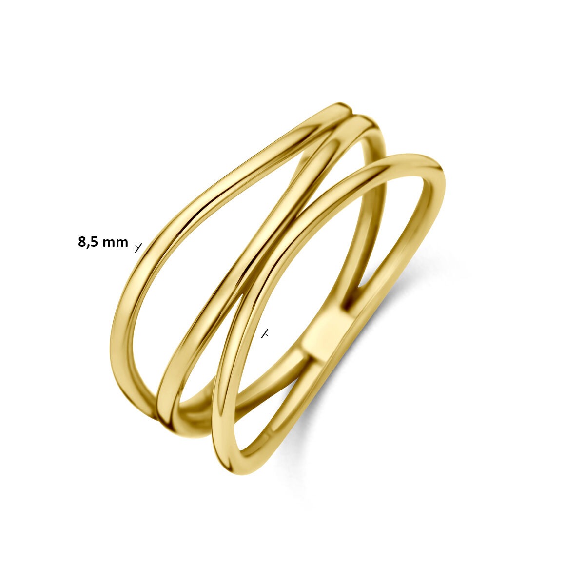 Bague en or jaune 14k 8,5 mm pour femme