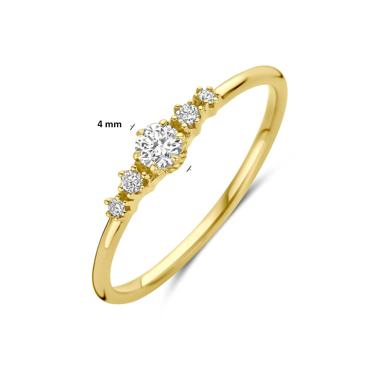 bague en or jaune 14k avec diamant cultivé en laboratoire
