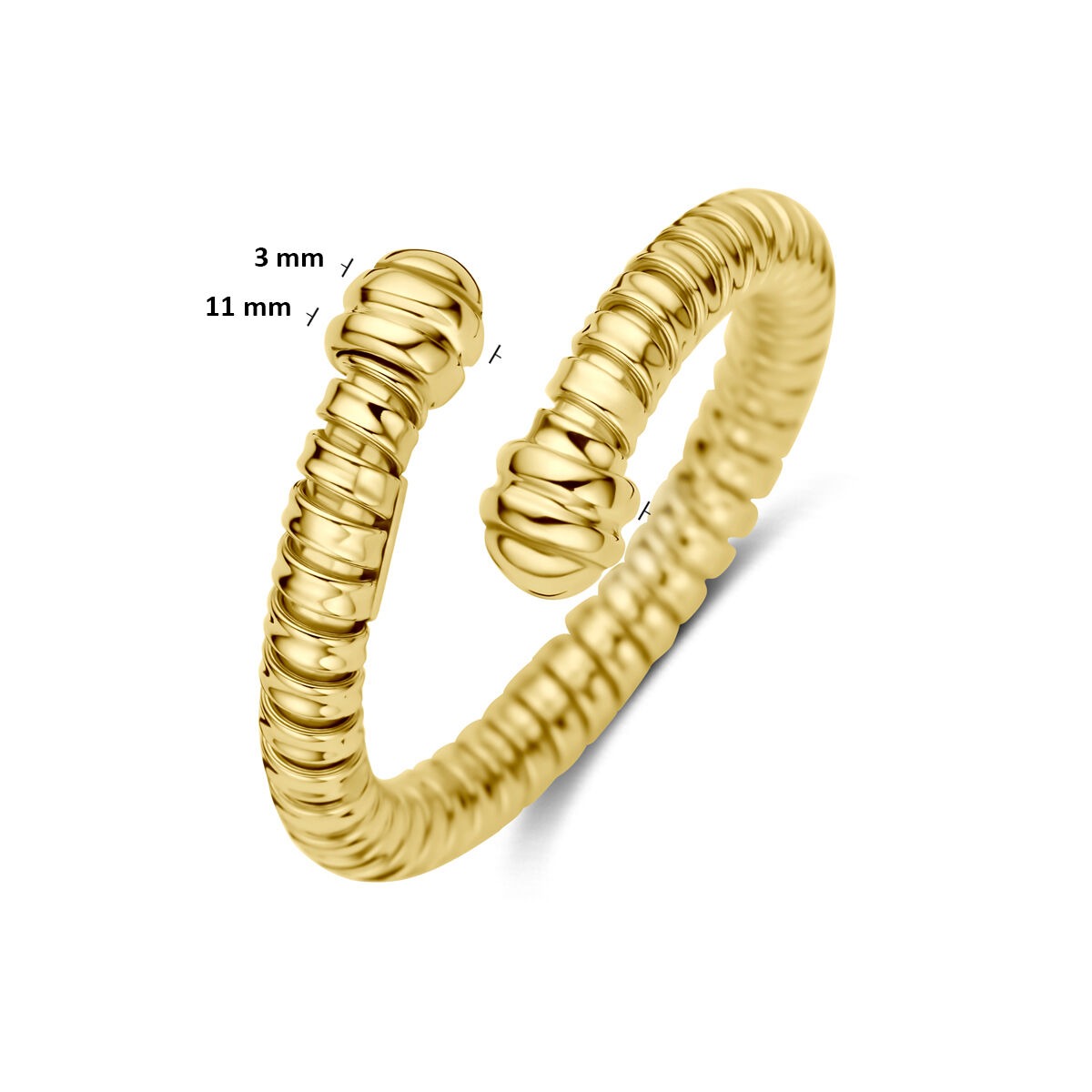 Bague en or jaune 11 mm pour femme