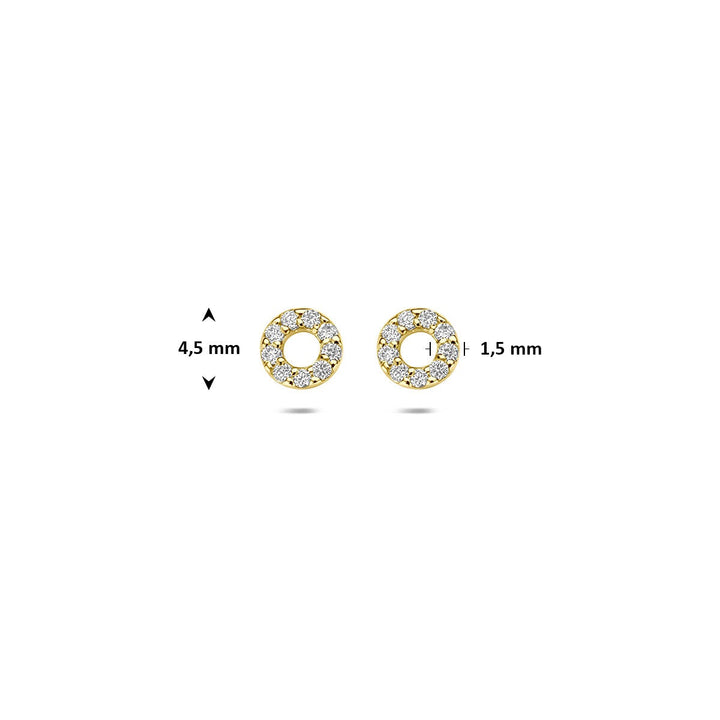 14k Geelgouden oorknoppen met lab grown diamant 0,092 ct