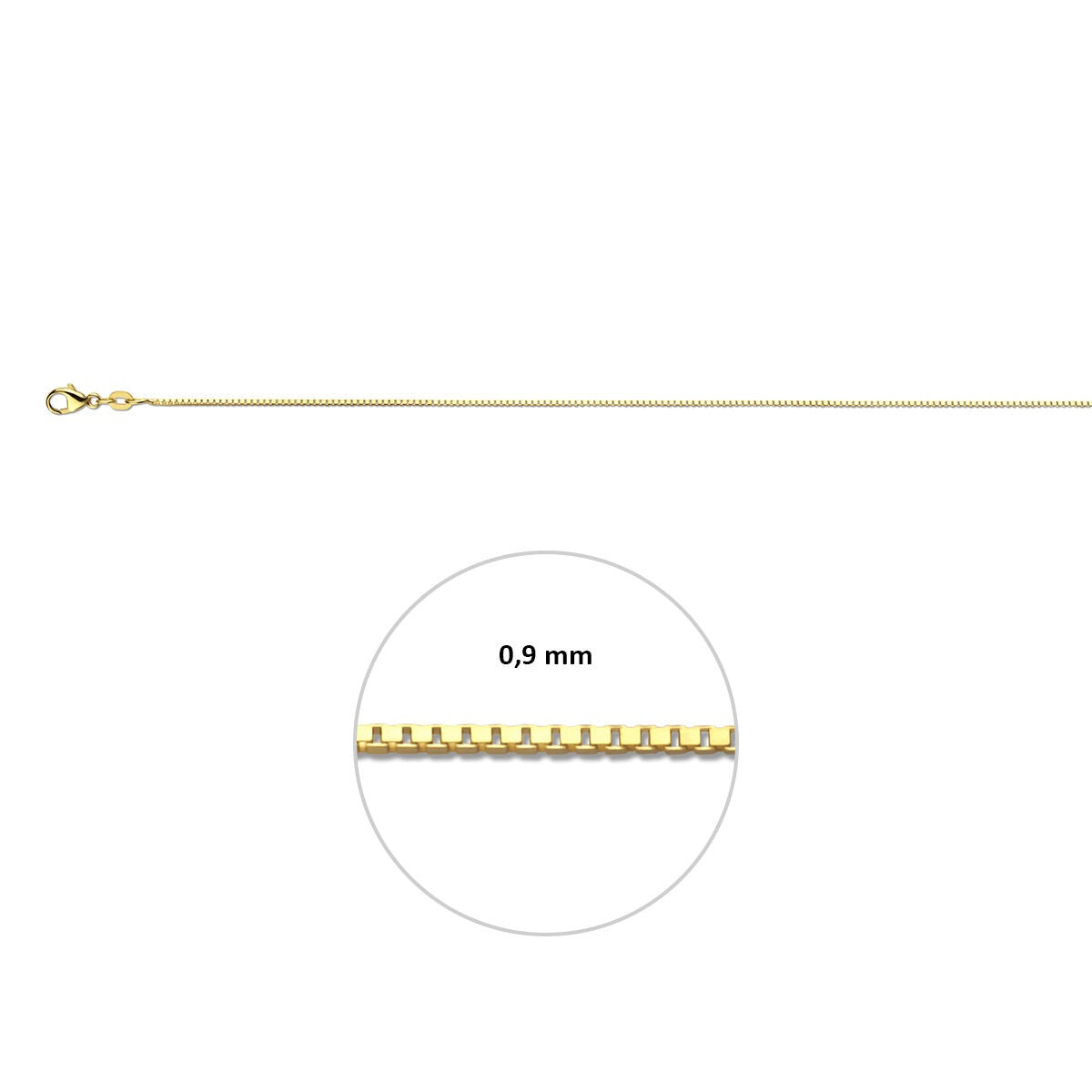 Collier vénitien en or jaune 18k avec fermoir mousqueton
