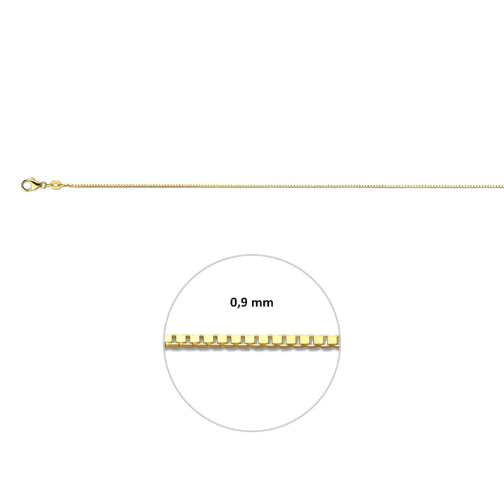 18k Geelgouden venetiaanse ketting met karabijn sluiting