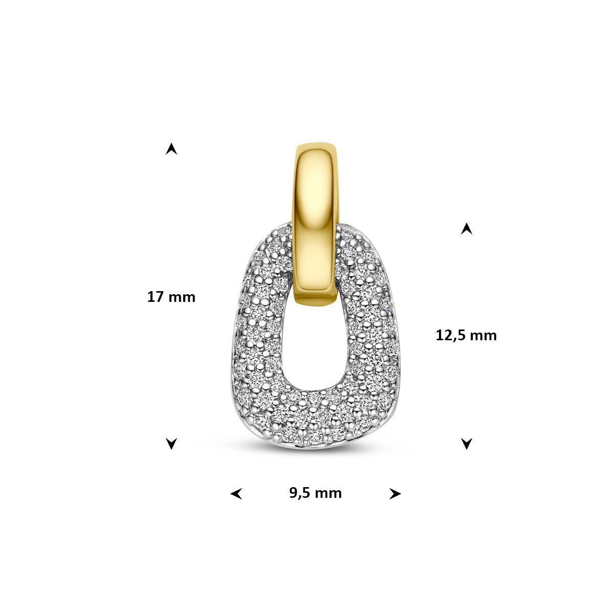 Pendentif en or bicolore 14k avec diamant
