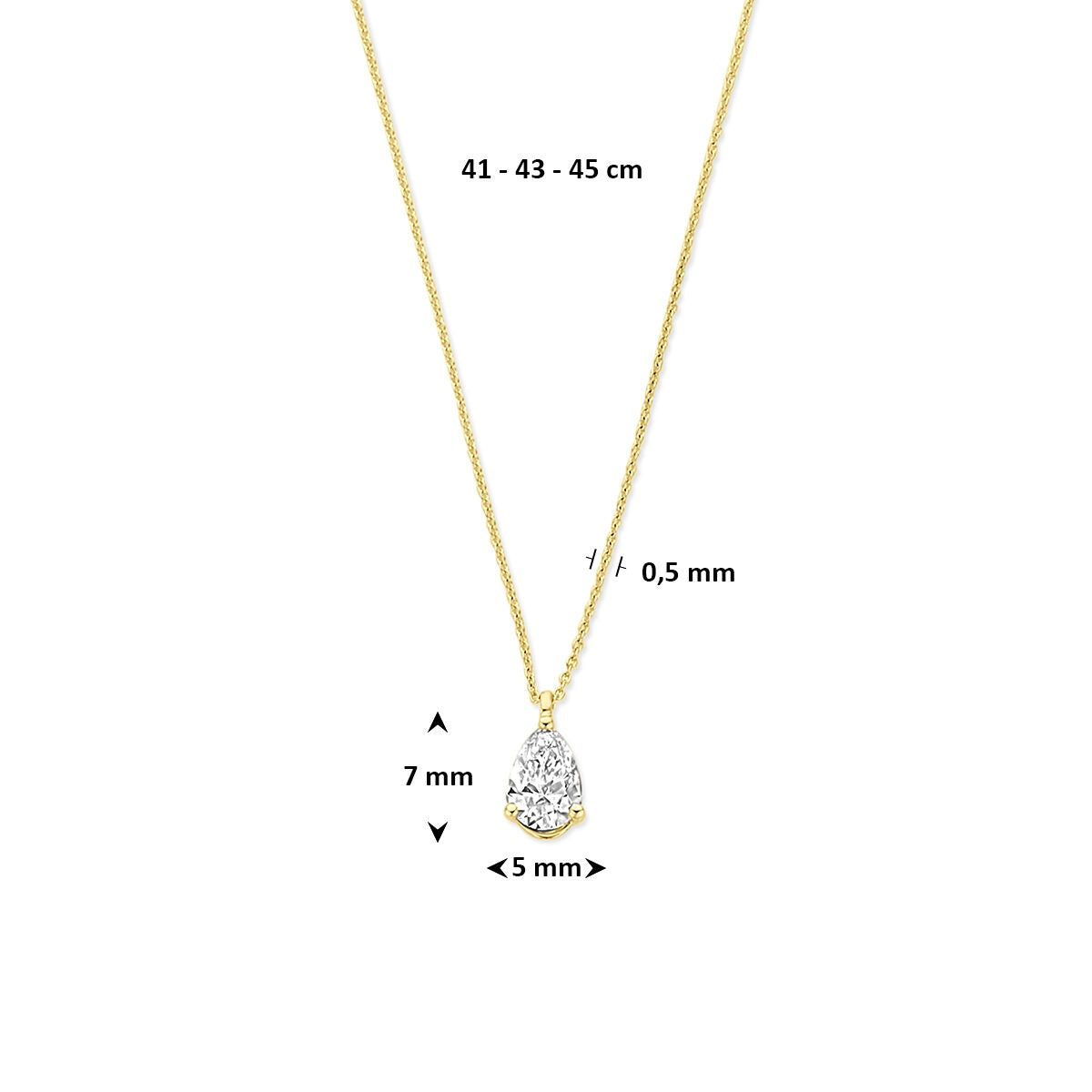 Collier en or 14k avec diamant cultivé en laboratoire