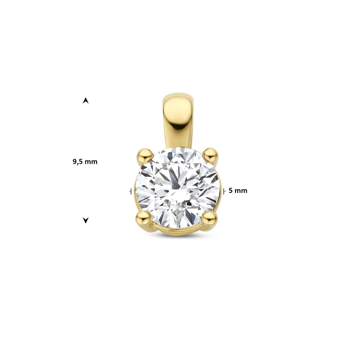 Pendentif en or jaune 14k avec diamant cultivé en laboratoire – Taillé en brillant 0.50 ct