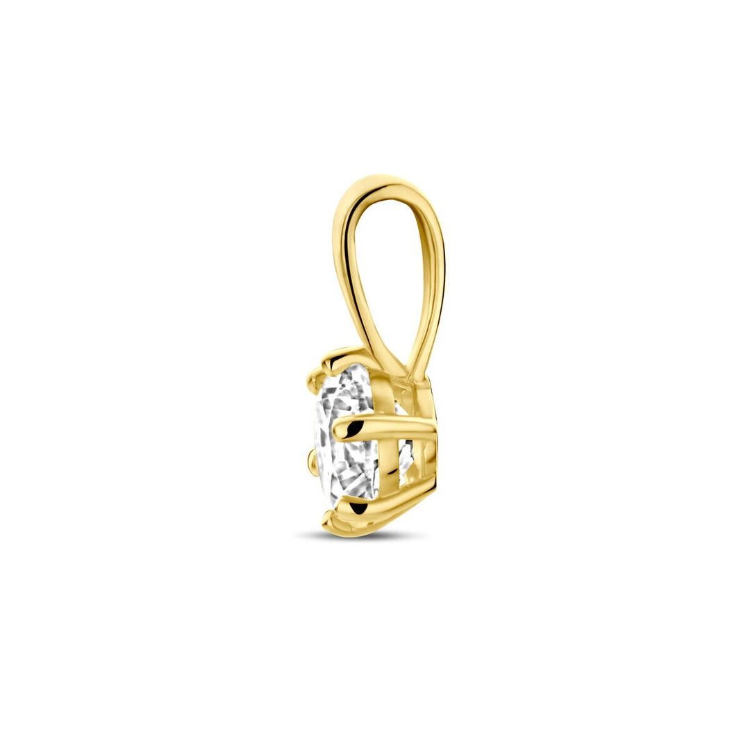 Geelgoudkleurige hanger met zirkonia – 9k