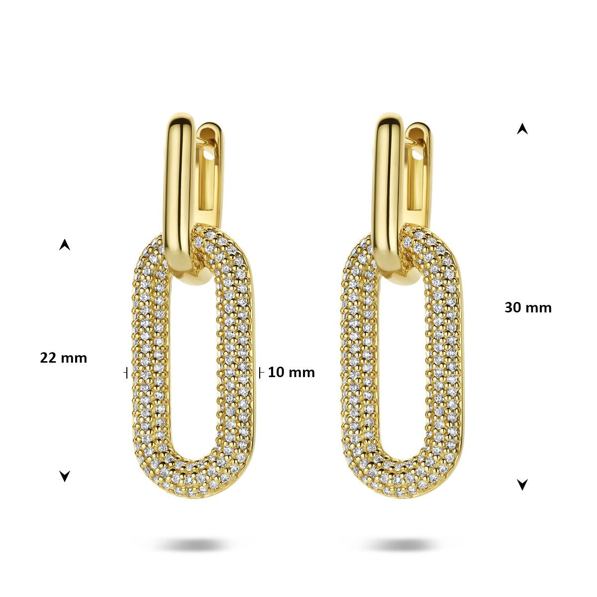 créoles en or jaune 14k avec diamant