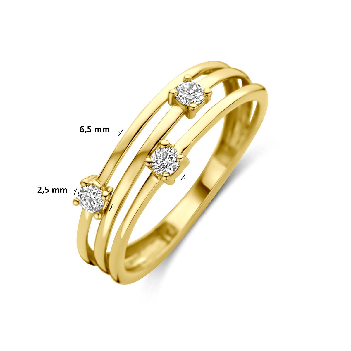 bague en or jaune 14k avec diamants cultivés en laboratoire