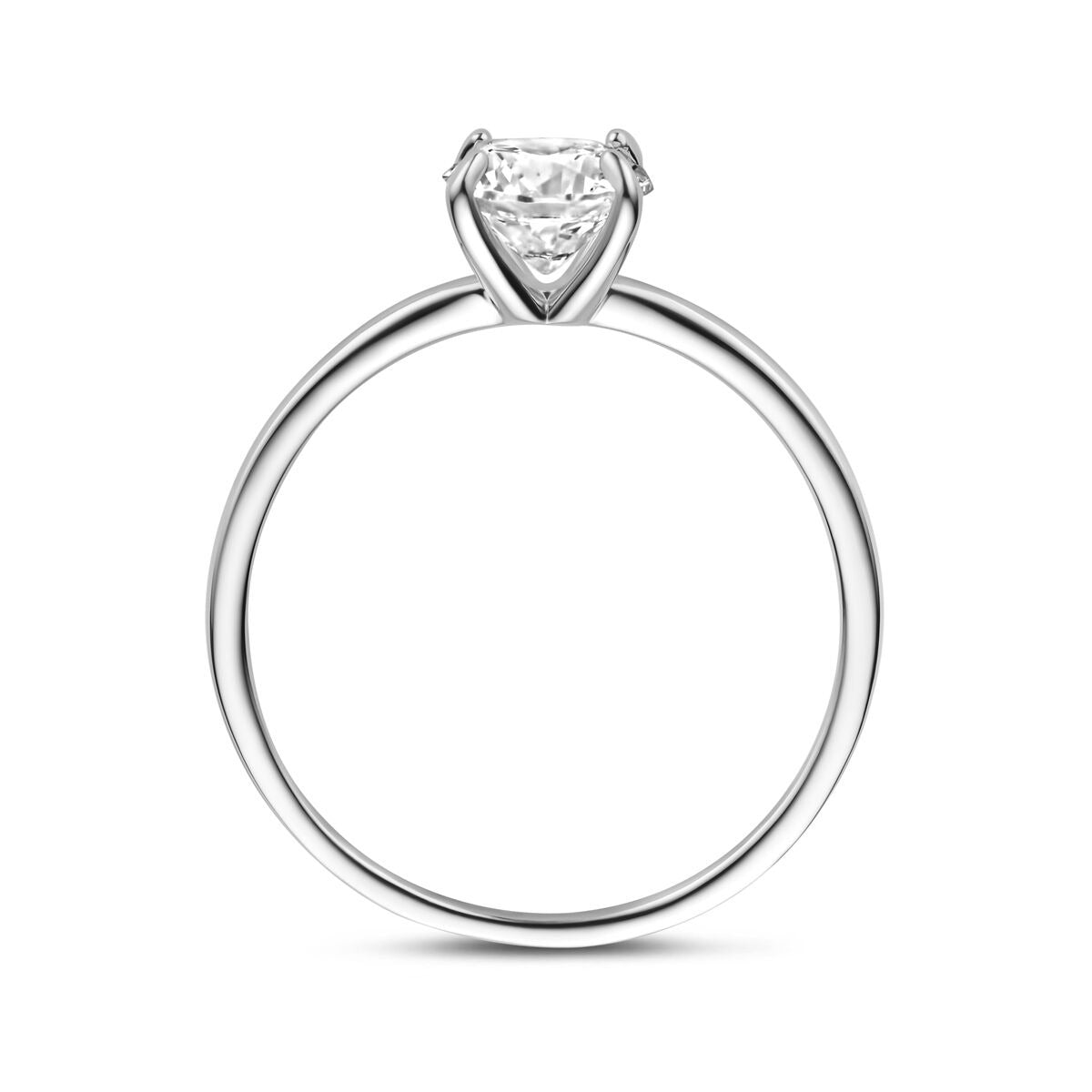Bague en argent avec zircone – rhodiée argent 925