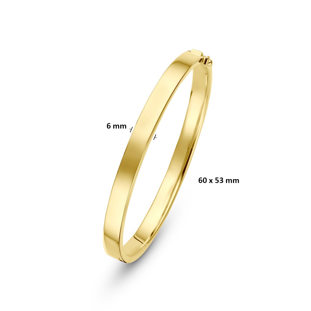 Bangle en or jaune Silgold 6 mm pour femme