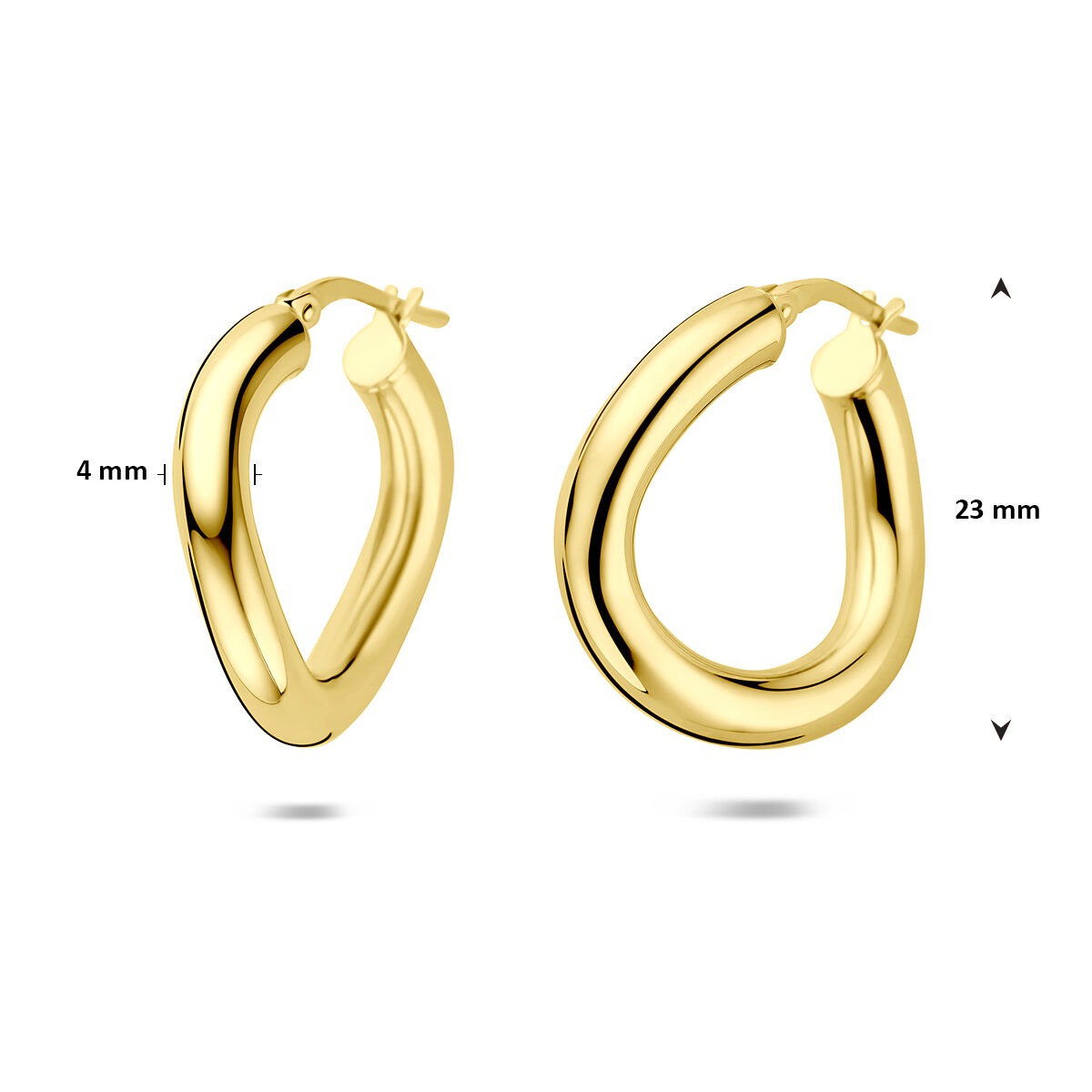 Créoles en argent plaqué or pour femme – 23 mm